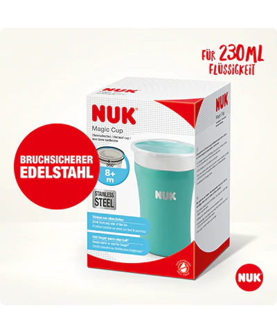 Tetero Mágico NUK de Acero Inoxidable 230ml - Set de 2