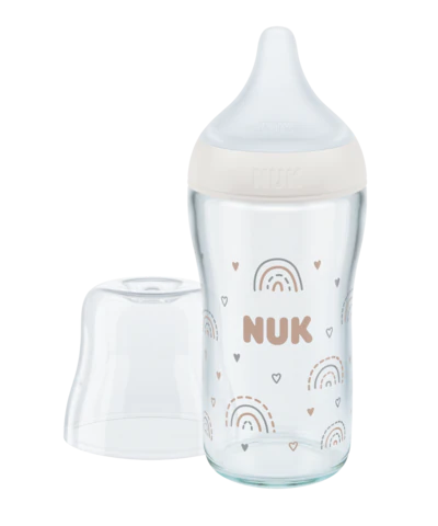 Tetero NUK Perfect Match de Vidrio con Chupo de Silicona Suave